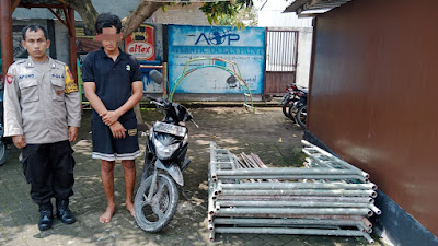 Polsek Menganti Ringkus Maling Scaffolding Beraksi saat Sahur