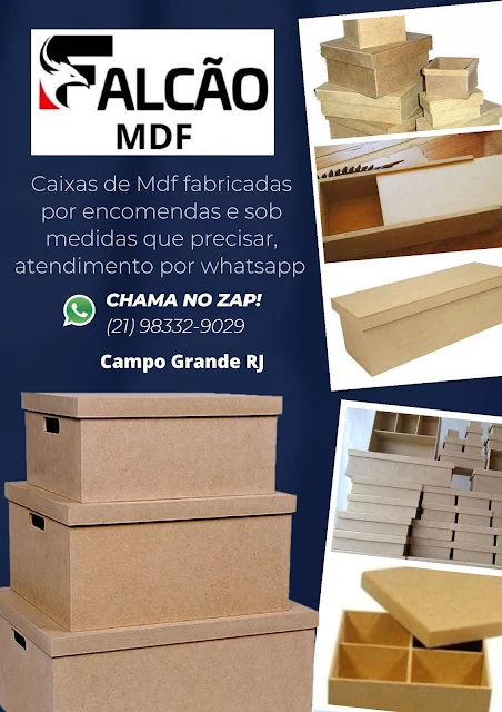 Caixas de Mdf cru fabricadas por encomendas e sob medidas que precisar, atendimento por whatsapp (21) 983329029 Campo Grande RJ