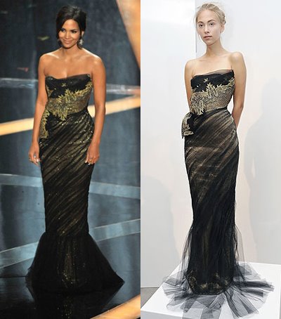 halle berry oscars dress. Halle Berry in Marchesa Spring