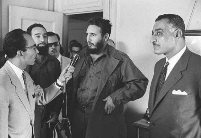 1960. Fidel Castro meets Egyptian President Gamal Abdel Nasser at the Hotel Theresa in Harlem, September 1960