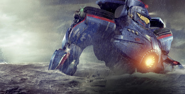   Pacific Rim Movie Sci Fi Jaeger Rainging Sea Mecha Robot HD Wallpaper Desktop PC Background a148.