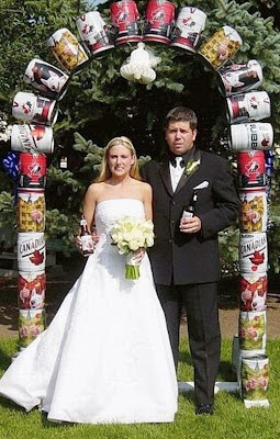 Beer Keg Wedding Arch