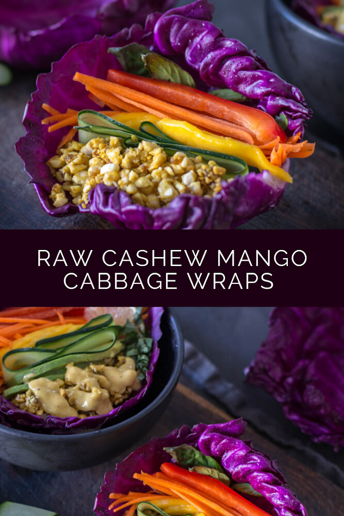 Raw Cashew Mango Cabbage Wraps Recipe