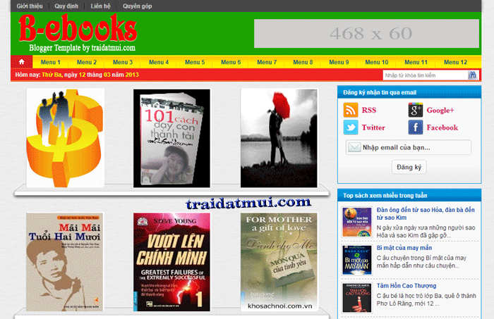 B-ebooks - Template giới thiệu về sách cho Blogspot