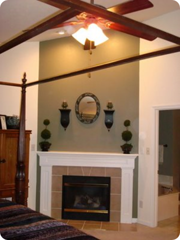 fireplace peach tile