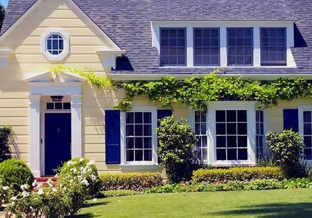OUTSTANDING EXTERIOR HOUSE PAINT IDEAS WITH BLUE COLORS