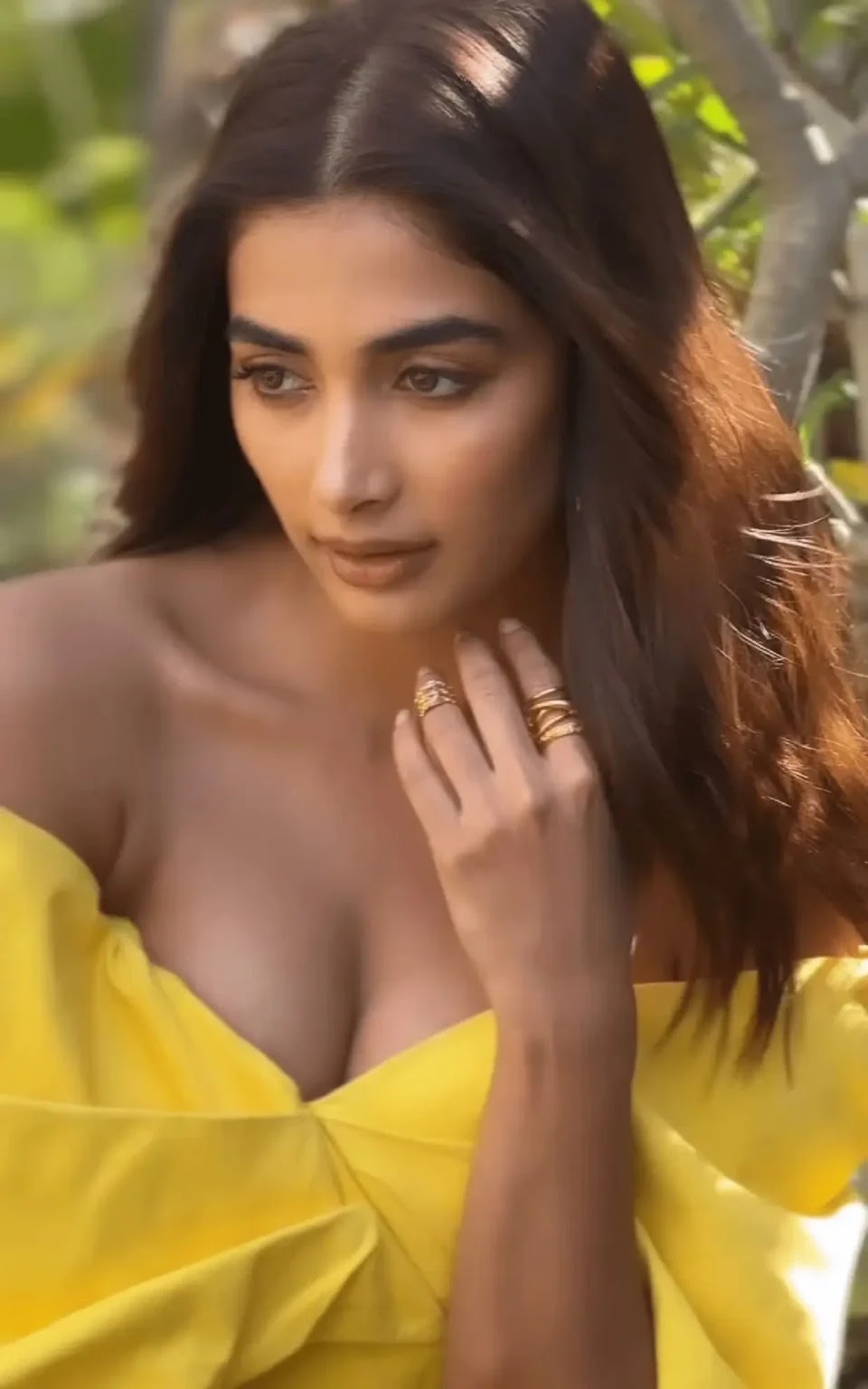 Actress Pooja Hegde Photoshoot Pics in Yellow Dress