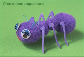 Ant toy made of pompoms