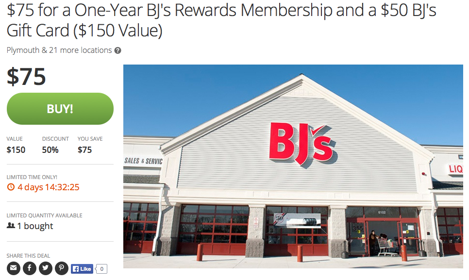 One Day Left! Get a BJ's Rewards Membership + $50 Gift Card for Just $75 | My BJs Wholesale Club