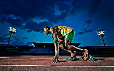 Usain Bolt Ready to Run Olympic Games HD Desktop Wallpaper