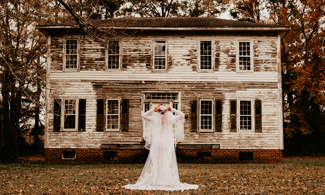 fall wedding spooky bride