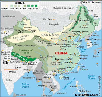 China Map Regional Political