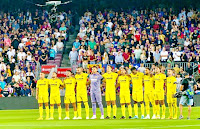 VILLARREAL C. F. Temporada 2022-23. Yeremi Pino, Kiko Femenía, Manu Morlanes, Raúl Albiol, Gerónimo Rulli, Pau Torres, Dani Parejo, Nicolas Jackson, Danjuma, Alfonso Pedraza, Älex Baena. F. C. BARCELONA 3 VILLARREAL C. F. 0 Jueves 20/10/2022, 21:00 horas. Campeonato de Liga de 1ª División, jornada 10. Barcelona, estadio Spotify Camp Nou: 73.261 espectadores. GOLES: ⚽1-0: 31’, Lewandowski. ⚽2-0: 35’, Lewandowski. ⚽3-0: 38’, Ansu Fati.