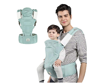 Ergonomic Baby Hip Seat Carrier, 6-in-1 Infant and Toddler Soft Baby Carrier for All Shapes and Seasons,Baby Holder by BELOPO, Green 