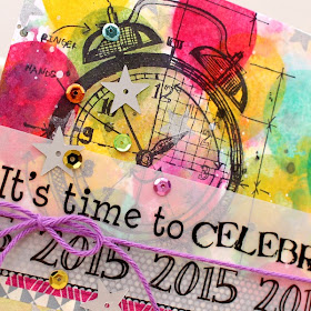 Celebrate 2015 Mixed Media Card by Tessa - #2015 #card #newyears #twine #stickers 