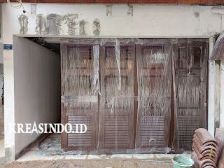 Pintu Garasi Besi pemasangan di Rumah Dinas Bang Mandiri Rempoa Tangerang