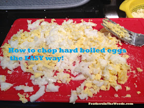 chop hard boiled eggs