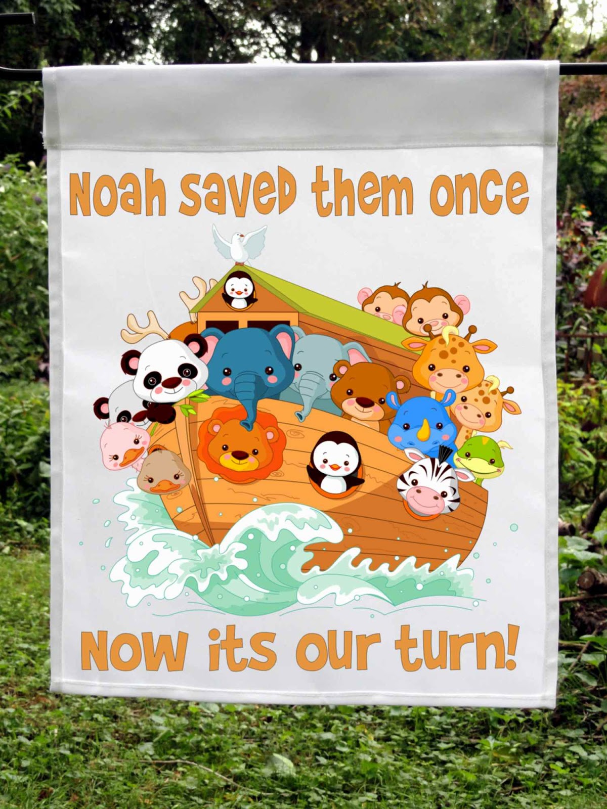 save the animals garden flag