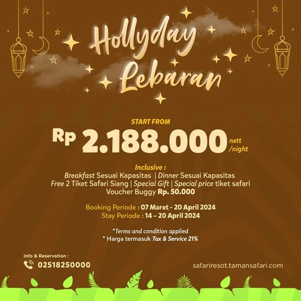 Promo 'Holiday Lebaran 2024' di Taman Safari Bogor.