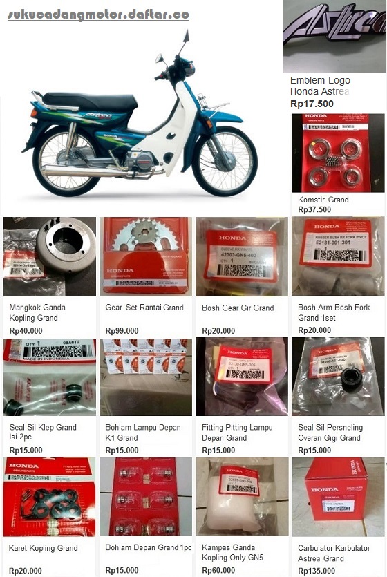 List Harga Suku Cadang Motor  Februari 2019 