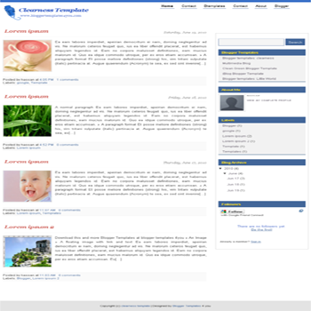 free blogger template Clearness