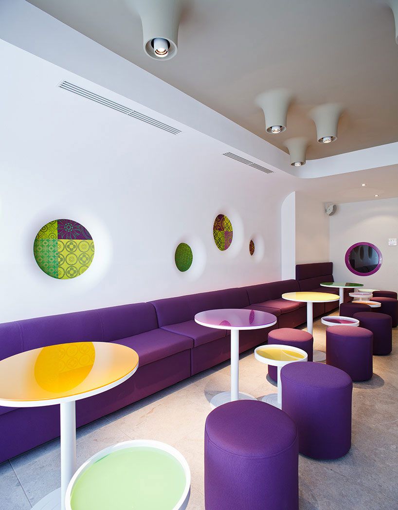 Cafe Design With Dominant Purple Color