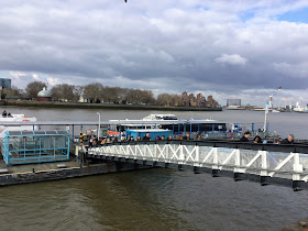 Pic of passengers disembarking from ferry in Greenwich