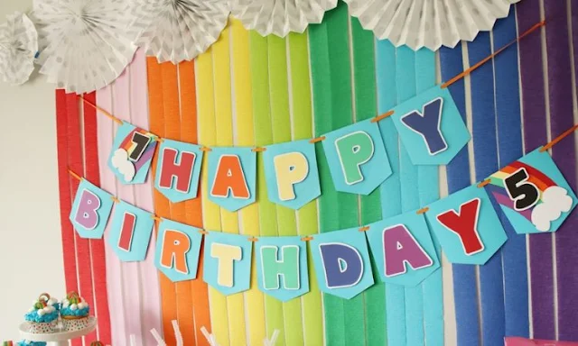 birthday decoration ideas at home using banner