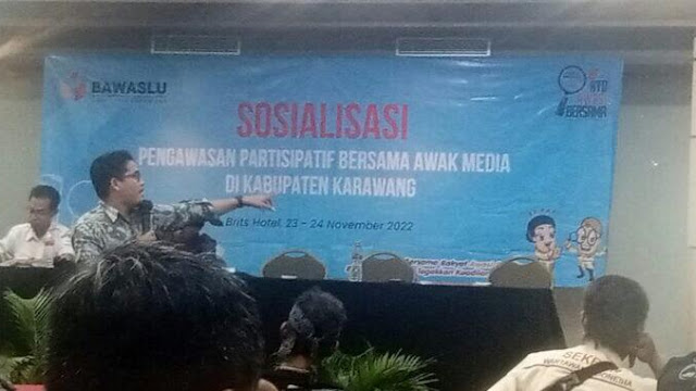 Jelang Pemilu 2024, Bawaslu Karawang Adakan Sosialisasi Pengawasan Partisipatif Bersama Awak Media