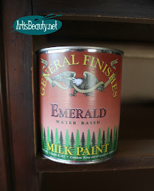 general finishes Emerald green water based milk paint dresser makeover artisbeauty karin chudy