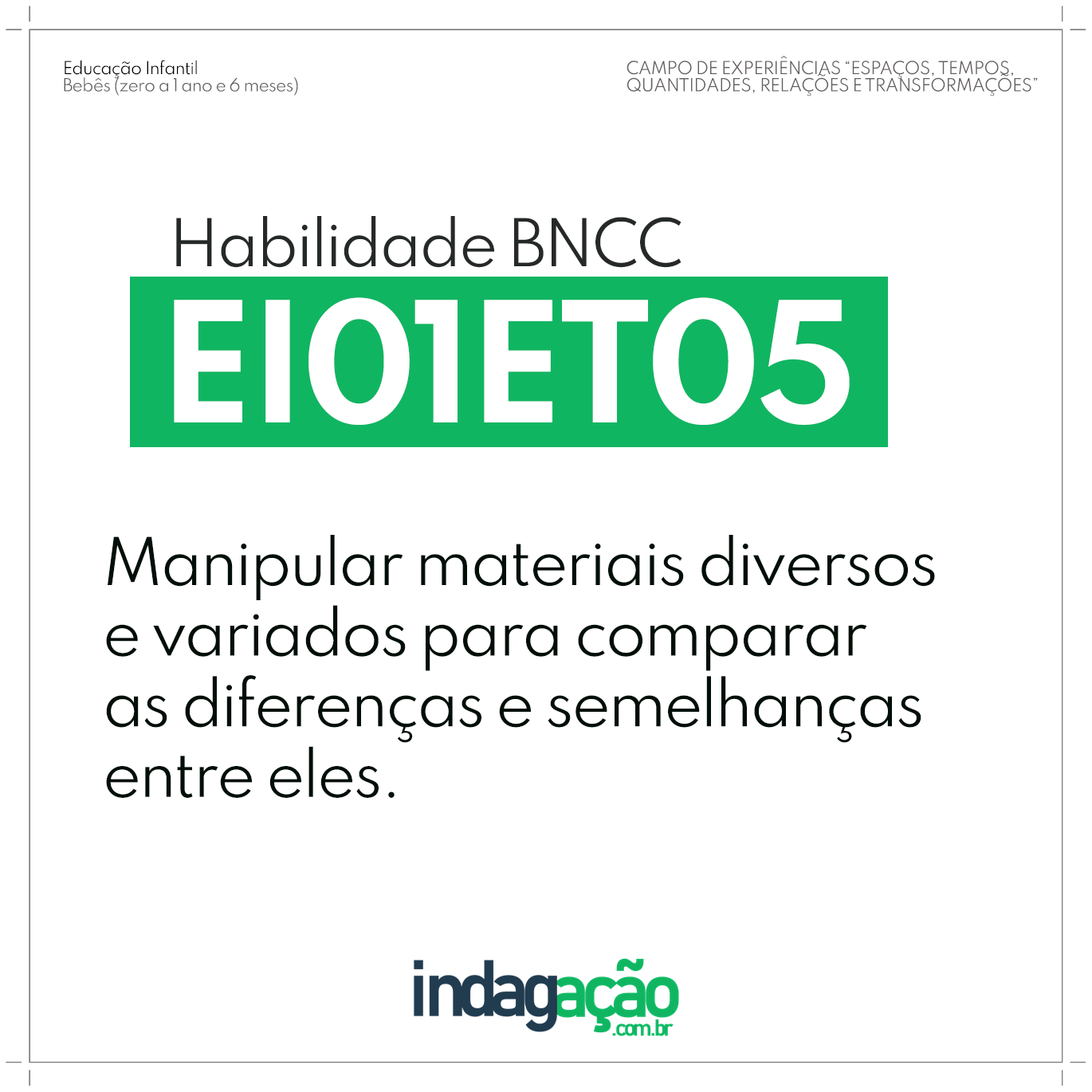 Habilidade EI01ET05 BNCC