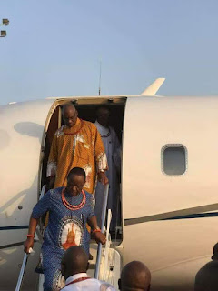  Photos: Oba of Benin arrives Abuja with his wives