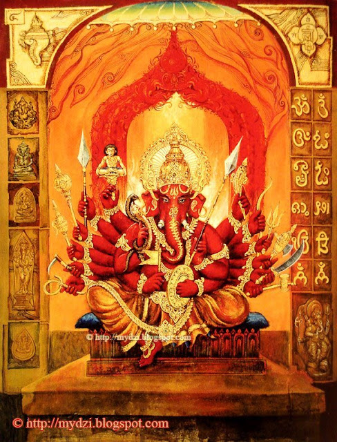 Dancing Twelve Arms Ganesha