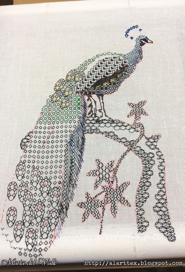 Blackwork Embroider-Peackok-4