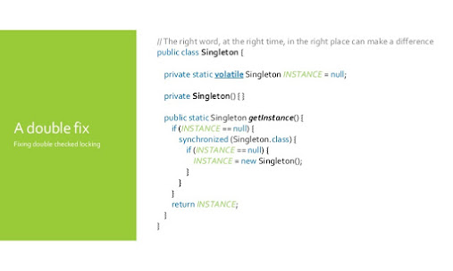 volatile modifier and double checked locking in Java