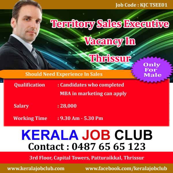 TERRITORY SALES EXECUTIVE VACANCY IN THRISSUR