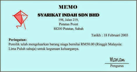 Contoh Memo dan Penulisannya Mei 2015 - Contoh Surat Indonesia