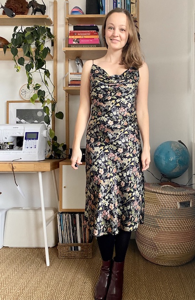 Diary of a Chain Stitcher : Floral Silk Satin Sicily Slip Dress