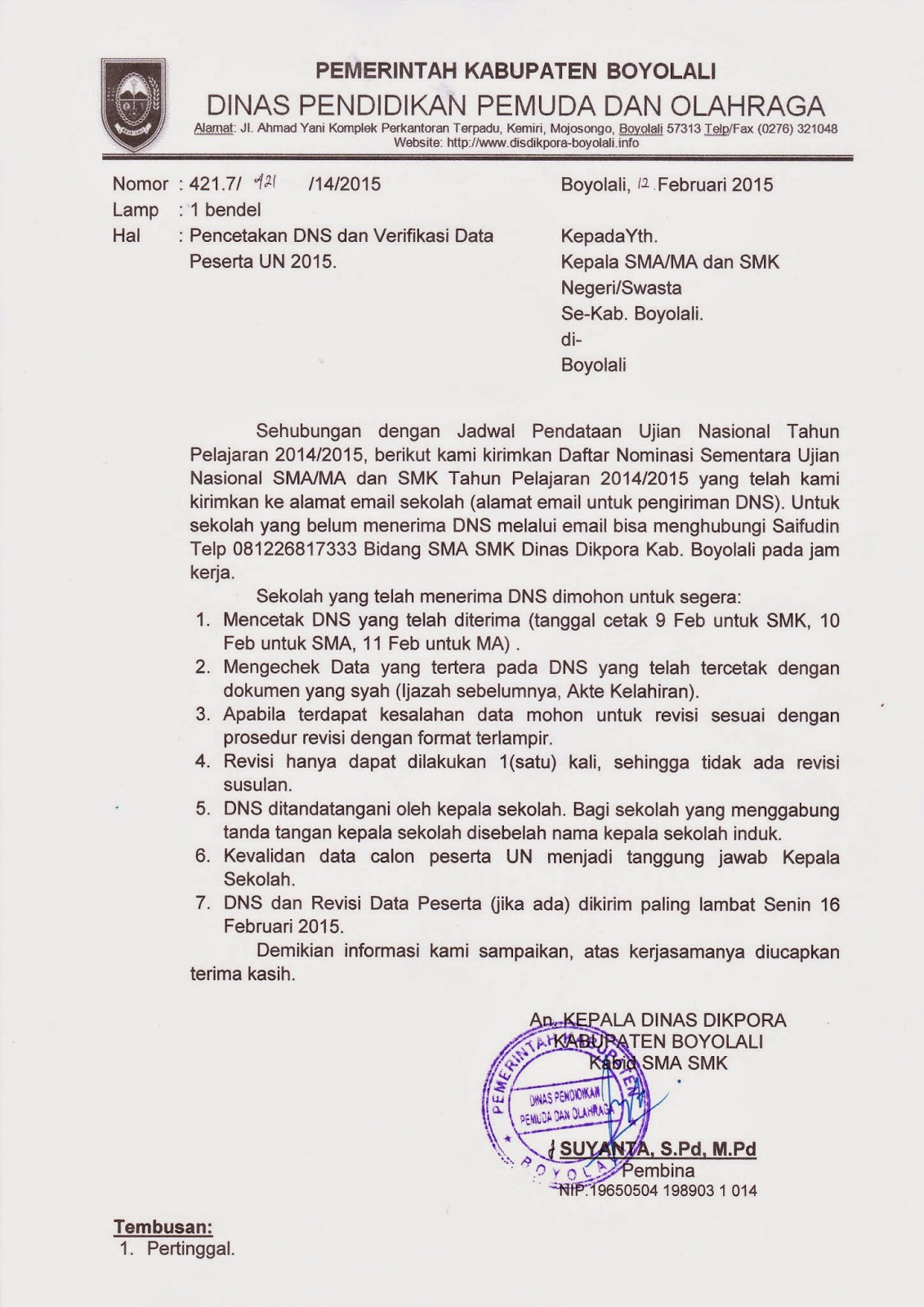 INFO SMA SMK KABUPATEN BOYOLALI: INFO UN 2015 (PENCETAKAN 