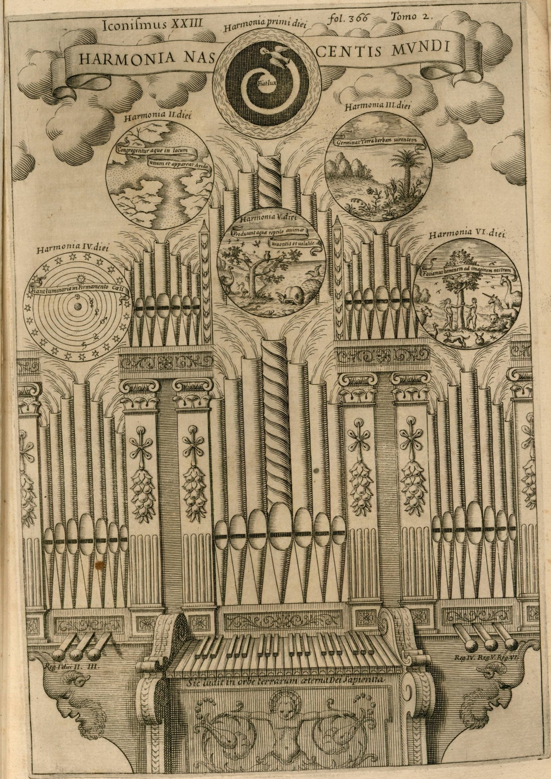 Genesis creation via organ harmonics