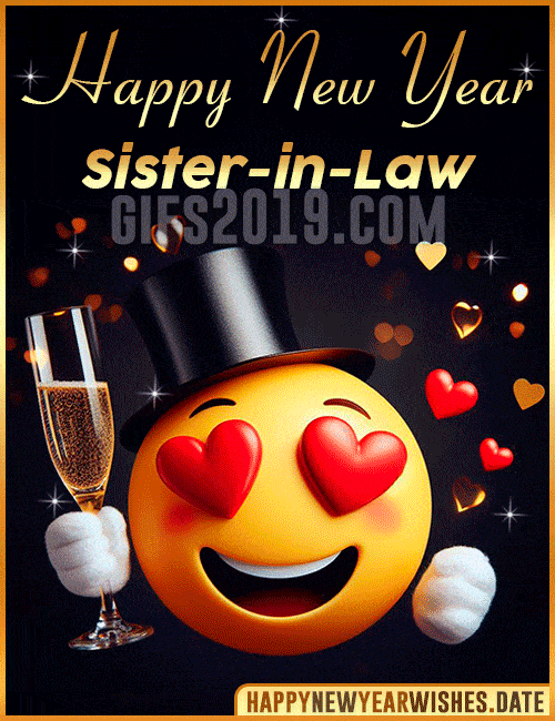 Emoticon in Love Happy New Year gif Sister-in-Law