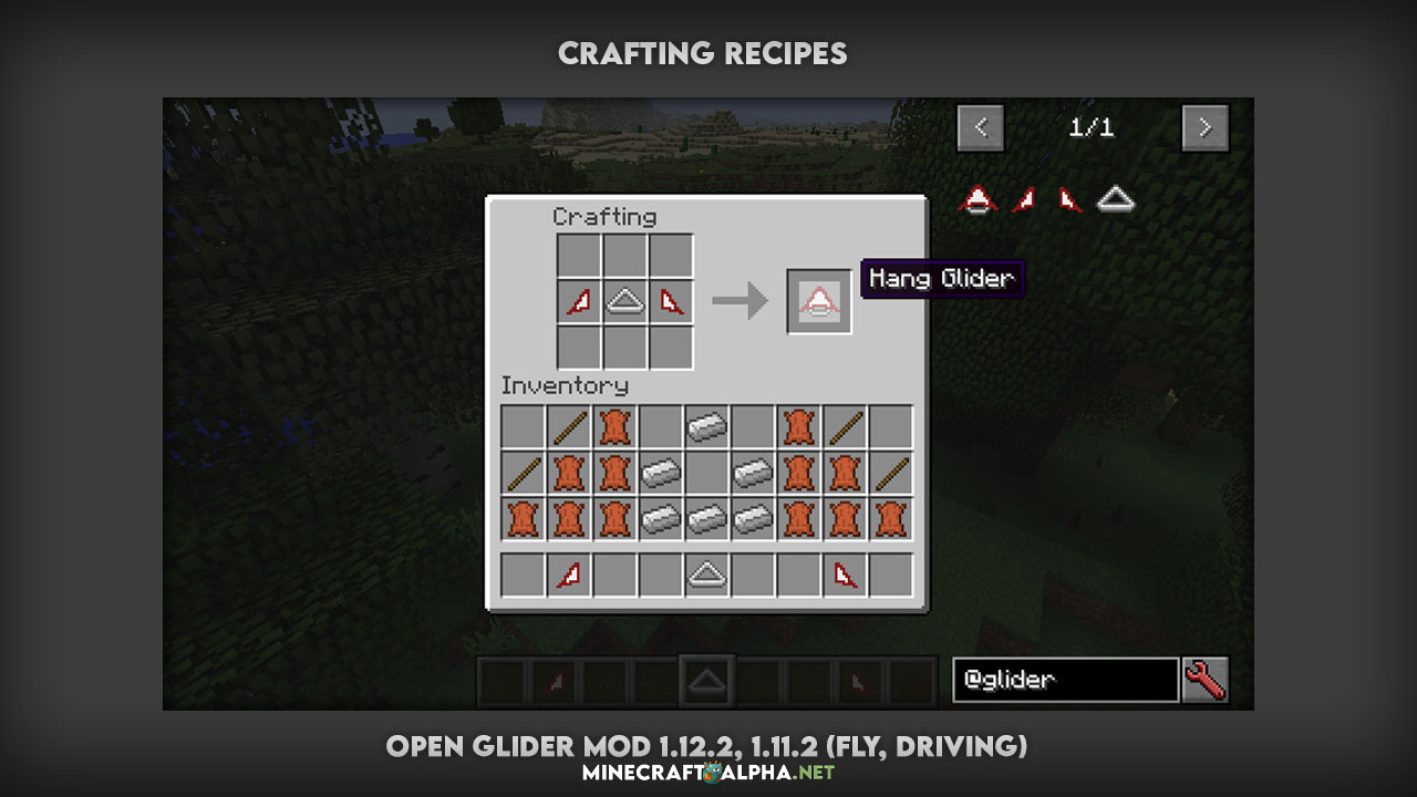 Open Glider Mod 1.12.2, 1.11.2 (Fly, Hang Glider)