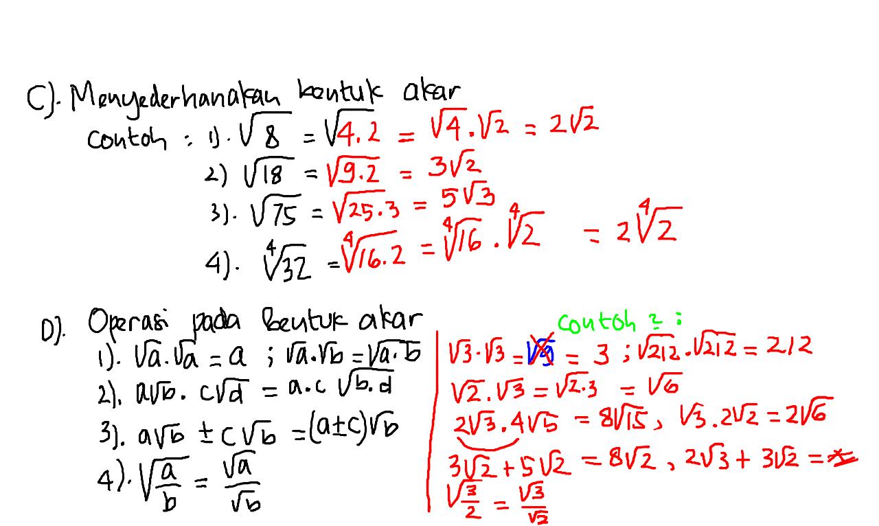 Bentuk Akar 2 Matematika Online