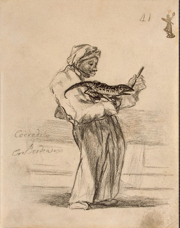 Crocodile in Bordeaux by Francisco Goya - Genre Drawings from Hermitage Museum