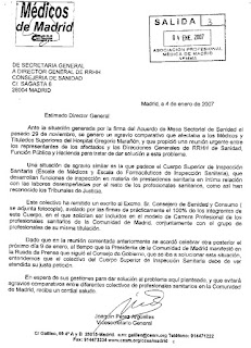 Escrito de APMMa-CESM al DG de RR HH de la Consejería de Sanidad y Consumo