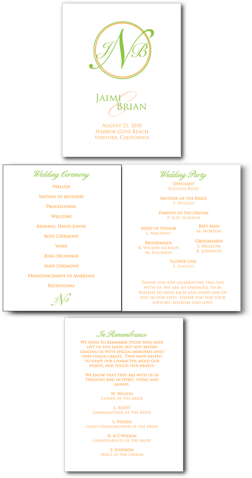 wedding program templates