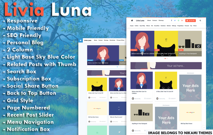 Livia Luna Responsive Blogger Templatee