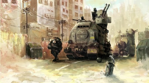 Gilang Andrian alchemaniac deviantart ilustrações fantasia ficção científica anime Comboio de guerra