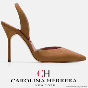 Queen Letizia wore Carolina Herrera high-heel slingback pumps
