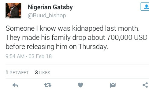  Kidnappers are getting bolder. A Family in Lagos actually paid $700k ransom which is about N255m to get their father released?